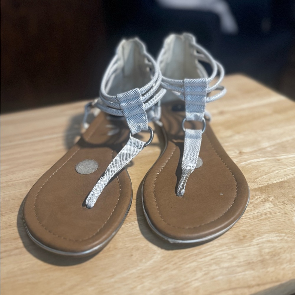 Nicole Tan and Gray Women's Sandals